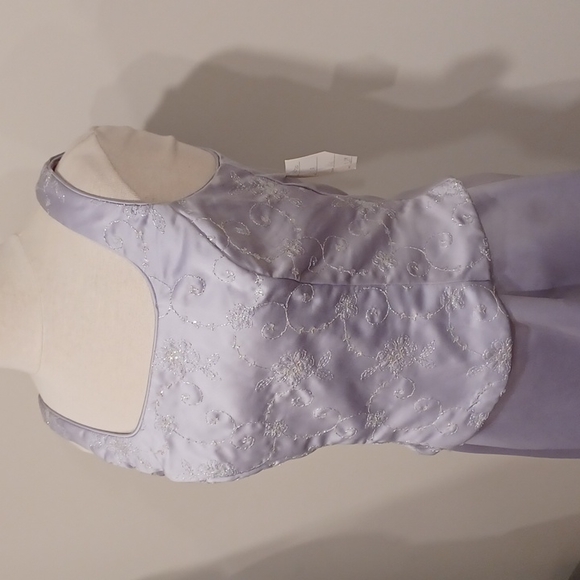 Jessica McClintock Gunne Sax Faux 2 Piece Lilac Satin Gown NEW- Sz. 7/8 - Picture 6 of 14